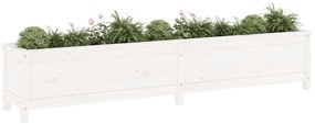 vidaXL Ζαρντινιέρα Υπερυψωμένη Λευκή 199,5x40x39 εκ. Μασίφ Ξύλο Πεύκου