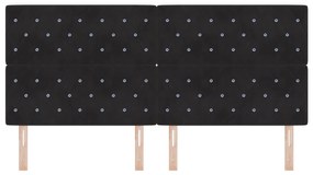 vidaXL LED Κεφαλή Μαύρη 100 εκ Βελούδινη