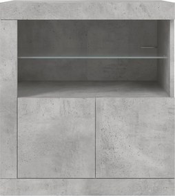 vidaXL Ντουλάπι με LED Γκρι Σκυροδέματος 60,5x37x67 εκ.