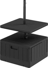 Βάση ομπρέλας βεράντας, Ομπρέλα κήπου με επιτραπέζια βάση, βάση ομπρέλας βεράντας, πλαστικό, μαύρο