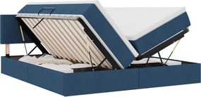 vidaXL Κρεβάτι Αποθήκης με στρώμα Μπλε 180 x 200 cm Τεχνητό Δέρμα