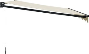 vidaXL Τέντα Πτυσσόμενη Κρεμ 4,5 x 3 μ. Ύφασμα και Αλουμίνιο