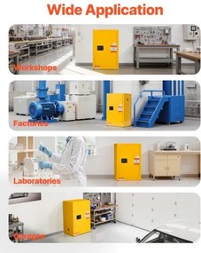 VEVOR 13Gal Flammable Storage Cabinet with Adjustable Shelf for Flammable Liquid