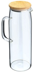 Κανάτα Με Καπάκι Bamboo Essentials 01-19594 1500ml Clear-Natural Estia Glass,Bamboo