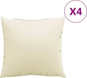 vidaXL Μαξιλάρια Καναπέ 4 τεμ. Κρεμ 40 x 40 εκ. Υφασμάτινα