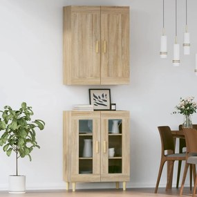 vidaXL Ντουλάπι Sonoma δρυς 69,5 x 34 x 180 εκ. από Επεξεργασμένο Ξύλο