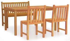 vidaXL Σετ Τραπεζαρίας Κήπου 4 Τεμαχίων από Μασίφ Ξύλο Teak