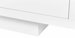 Τραπέζι Tv Berwyn 1201, Γυαλιστερό λευκό, 158x43x39cm, 41 kg | Epipla1.gr