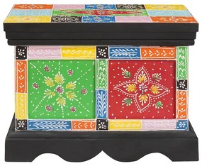 vidaXL Κουτί Αποθήκευσης Πολύχρωμο 40 x 30 x 30 εκ Μασίφ ξύλο μάνγκο