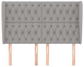 Κεφαλάρι με Πτερύγια Ανοιχτό Γκρι 163x23x118/128 εκ. Υφασμάτινο 3118298