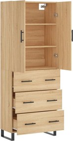 vidaXL Ντουλάπι Sonoma δρυς 69,5 x 34 x 180 εκ. από Επεξεργασμένο Ξύλο