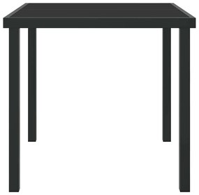 vidaXL Τραπέζι Κήπου Μαύρο 80 x 80 x 73 εκ Μέταλλο