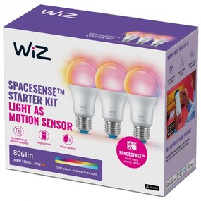 WiZ Smart Λάμπες LED για Ντουί E27 και Σχήμα A60 RGB 806lm 3τμχ