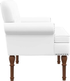 vidaXL Love seat με κουμπιά Λευκό 120 x 65 x 77 εκ Τεχνητό Δέρμα