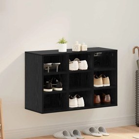 vidaXL Ντουλάπα Παπουτσιών με ράφι Μαύρη δρυς 77.5 x 30 x 51 εκ.