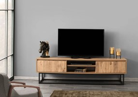 Έπιπλο Τηλεόρασης Μαύρο / Πεύκο CECRELA 180x40x50