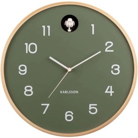 Ρολόι Τοίχου Cuckoo KA5886GR Φ31,5cm Natural-Jungle Green Karlsson Ξύλο