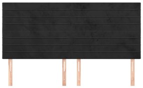 vidaXL Κεφαλάρια Κρεβατιού 4 τεμ. Μαύρο 100x5x78/88 εκ. Βελούδινο