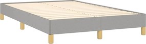 vidaXL Κρεβάτι Boxspring με Στρώμα &amp; LED Αν.Γκρι 120x190εκ. Υφασμάτινο