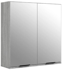 vidaXL Ντουλάπι Μπάνιου με Καθρέφτη Γκρι sonoma 64 x 20 x 67 εκ.