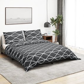 vidaXL Σετ Παπλωματοθήκη Γκρι 155x220 εκ. Βαμβακερό