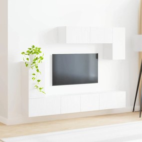 vidaXL Σετ επίπλου τηλεόρασης Επιτοίχιο 4 pcs Λευκό Επεξεργασμένο ξύλο