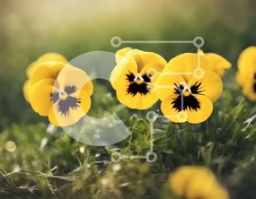 Intra Συλλεκτικό Ξύλινο Παζλ Plywood 4mm - Ομάδα κίτρινων λουλουδιών σε μια χλοώδη περιοχή Σε Ξύλινο Κουτί - Διαστάσεις: 10x10 cm – 25 κομμάτια