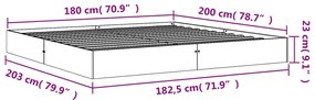 Σκελετός Κρεβ. Χωρίς Στρώμα Καφέ Κεριού 180x200 εκ Μασίφ Πεύκο - Καφέ