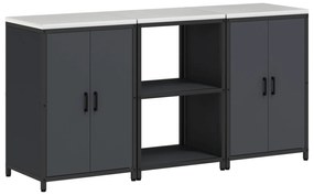 vidaXL Σετ Αποθήκευσης Κουζίνας 3 pcs Ανθρακί 180 x 50 x 92 εκ.