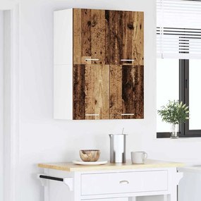 vidaXL Κρεμαστό ντουλάπι Παλαιό Ξύλο και Λευκό 60 x 31 x 40 εκ