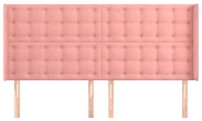 vidaXL Κεφαλάρι με Πτερύγια Ροζ 163x16x118/128 εκ. Βελούδινο