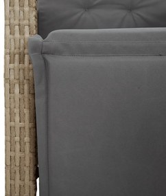 VidaXL Σετ Επίπλων Bistro 3 τεμ. Μπεζ Συνθετικό Ρατάν με Μαξιλάρια