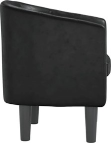 vidaXL Πολυθρόνα Μπάρελ Μαύρη από Συνθετικό Δέρμα