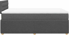 vidaXL Κρεβάτι Boxspring με Στρώμα Σκούρο Γκρι 120x200 εκ. Υφασμάτινο