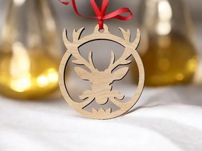 Σετ των 3 Intra απο ξύλο plywood 3mm-4mm πάχος – Χριστουγεννιάτικο στολίδι με κεφάλι ελαφιού 10x10 cm INTRAVECTRY-MY545090