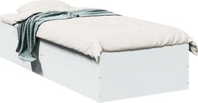 vidaXL Κρεβάτι δαπέδου Λευκό 80 x 200 cm Επεξεργασμένο Ξύλο