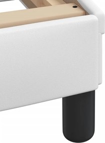 vidaXL Κρεβάτι με Στρώμα Dover Λευκό 90x200 εκ. από Συνθετικό Δέρμα