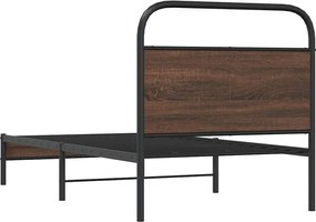 vidaXL Πλαίσιο Κρεβατιού Χωρ. Στρώμα Καφέ Δρυς 90x200 εκ Επεξ. Ξύλο
