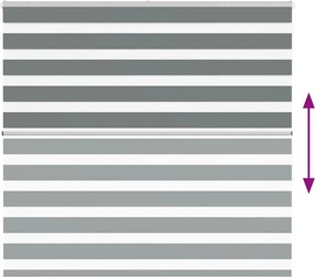 vidaXL Ζέβρα τυφλή Σκούρο Γκρι Πλάτος υφάσματος 150,9 εκ. Πολυεστέρας