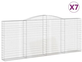 vidaXL Συρματοκιβώτια Τοξωτά 7 τεμ. 400x30x160/180 εκ. Γαλβαν. Ατσάλι