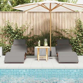 vidaXL Ξαπλώστρα 2 pcs Γκρι 184 x 55 x 64 εκ Μασίφ ξύλο ακακίας