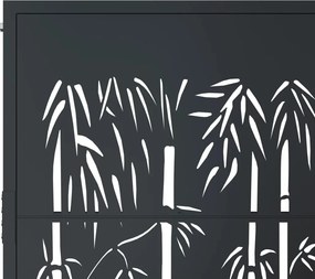 vidaXL Πόρτα Κήπου Ανθρακί 100x75 εκ. Σχέδιο Ατσάλινου Μπαμπού