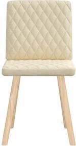vidaXL Καρέκλες Τραπεζαρίας 2 τεμ. Κρεμ Υφασμάτινες