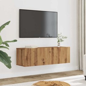vidaXL Ντουλάπια Τοίχου Τηλεόρασης 2 Τεμ. Artisian Δρυς 100x30x30 εκ