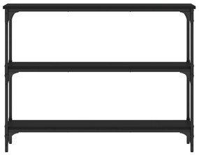 Τραπέζι Κονσόλα Μαύρο 100 x 22,5 x 75 εκ. από Επεξεργ. Ξύλο - Μαύρο