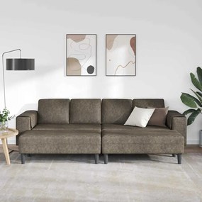 vidaXL Σετ Καναπέ 3 pcs Σκούρο γκρι Ψεύτικο σουέτ δέρμα