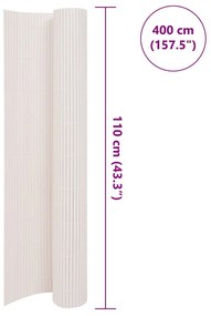 vidaXL Περίφραξη Κήπου Διπλής Όψης Λευκή 110 x 400 εκ.