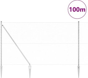 vidaXL Στύλος Περιφράξεων Ασημί 100 x 1,6 m (25 mm πλέγμα) Ατσάλι