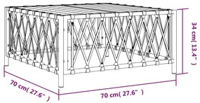 Τραπέζι Κήπου Λευκό 70 x 70 x 34 εκ. από Πλεγμένο Ύφασμα - Λευκό