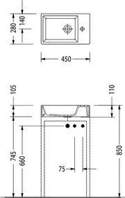 Serel Tetra 2049 45x28 - Νιπτήρας μπάνιου